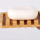 Axyaa Bamboo Soap Dish with Water Drain - Bathroom Kitchen Organizer Tray