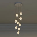 Axyaa Nordic Ceramic Petal Chandelier with LED - Adjustable Height, Ideal for Various Spaces