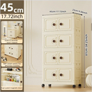 Axyaa 45cm Double-Door Storage Cabinet, Swivel Casters, Heavy-Duty, Kitchen/Bedroom/Living Room/Bathroom