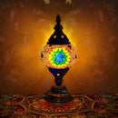 Axyaa Turkish Mosaic Table Lamp: Handcrafted Vintage Art Deco Bedside Light