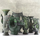 Axyaa Antique Bronze Decor Cow Rabbit Peacock Dragon Phoenix Vase Statues & Cups