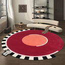 Axyaa Nordic Style Round Bedroom Rug - Soft Fluffy Living Room Carpet