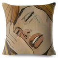 Axyaa Pop Art Crying Girl Cushion Cover 45x45cm