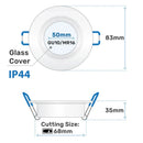 Axyaa Bathroom LED Downlight Recessed Mount Frame GU10/MR16 Ceiling Lamp Holder