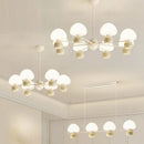 Axyaa Nordic Mushroom Glass Chandelier Pendant Lamp for Living Room and Kitchen