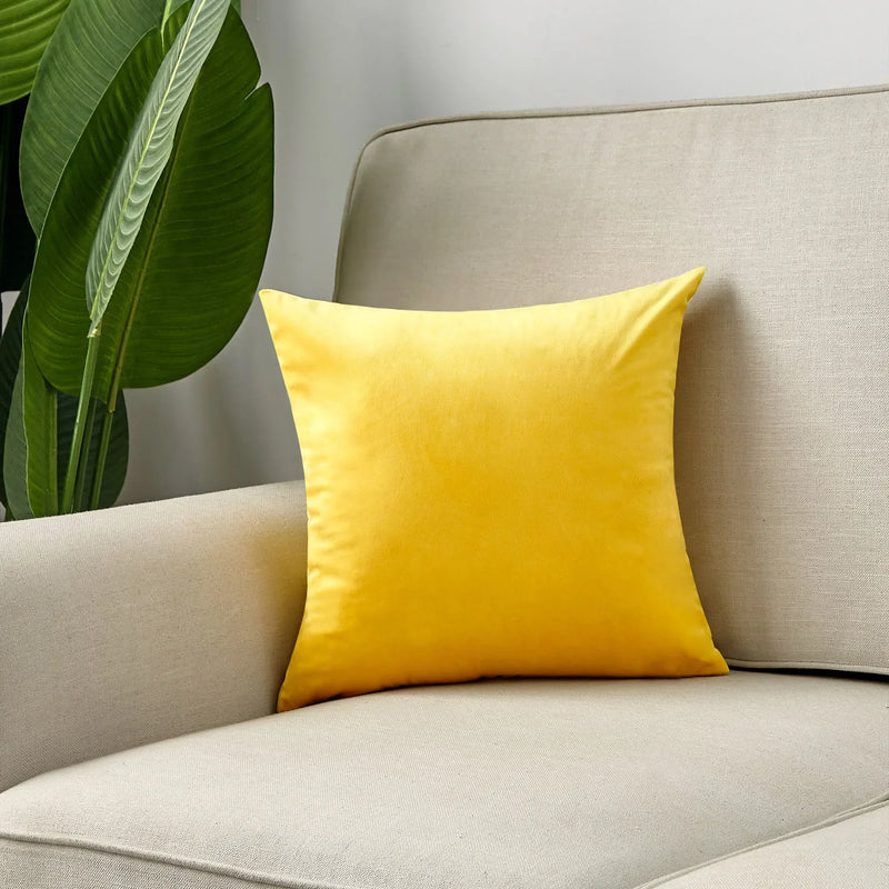 Axyaa Velvet Cushion Cover Set - Vibrant Decorative Throw Pillow Case for Living Room