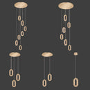 Axyaa Modern Alloy and Acrylic LED Chandelier - Gold Finish for Living Room, Dining, and Lobby Decor