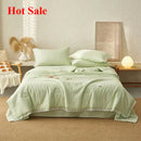 Axyaa Daisy Lace Soybean Summer Quilt Sheet Pillowcase Set, 4-Piece