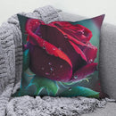 Axyaa Rose Flower Print Square Cushion Cover Pillowcase