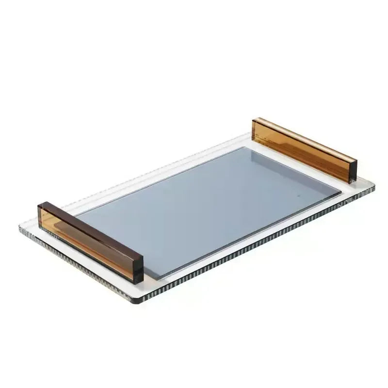 Axya Simple Luxury Glass Tray for Elegant Home Storage and Organization