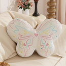 Axyaa Butterfly Girl Style Velvet Pillow for Living Room and Office
