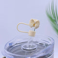 Axyaa Silicone Bow Straw Covers for Stanley Thermos Cup, 10mm Cute Tumbler Accessories