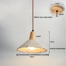 Axyaa LED Pendant Lights Modern Style Cement Wood Hanging Lamp
