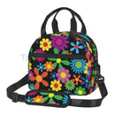 Axyaa Hippie Flower Insulated Lunch Bag with Adjustable Strap