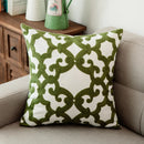 Axyaa Green Geometric Embroidered Cushion Cover 45x45cm