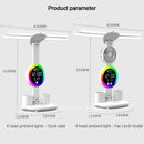 Axyaa Rechargeable Table Lamp with Fan, Clock Display, and LED Reading Light