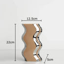 Axyaa Wavy Ceramic Vase Silver Plated Abstract Art Plant Pot Flowers Room Decor