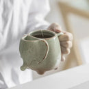 Axyaa Cute Elephant Ceramic Tea and Coffee Mug Set with Tea Bag Holder