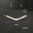 Axyaa Nordic Marble LED Hanging Chandelier for Large Living Spaces