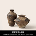 Axyaa Coarse Pottery Vase: New Chinese Wabi Sabi Style Rustic Decor for Home & Living Room