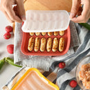 Axyaa Silicone Sausage Maker Mould with Lid, 12 Grids Hot Dog DIY Baking Tool