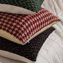 Axyaa Red Houndstooth Geometric Cushion Cover 45x45cm for Home Christmas Decor