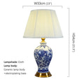 Axyaa Blue Ceramic Table Lamp for Home and Workspaces