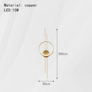 Axyaa Copper LED Wall Lamp: Bedside Foyer Aisle Sconce, 3-Tone Dimming