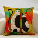 Axyaa Funny Cat Cartoon Pillowcase Linen Cushion Cover for Kids Nursery