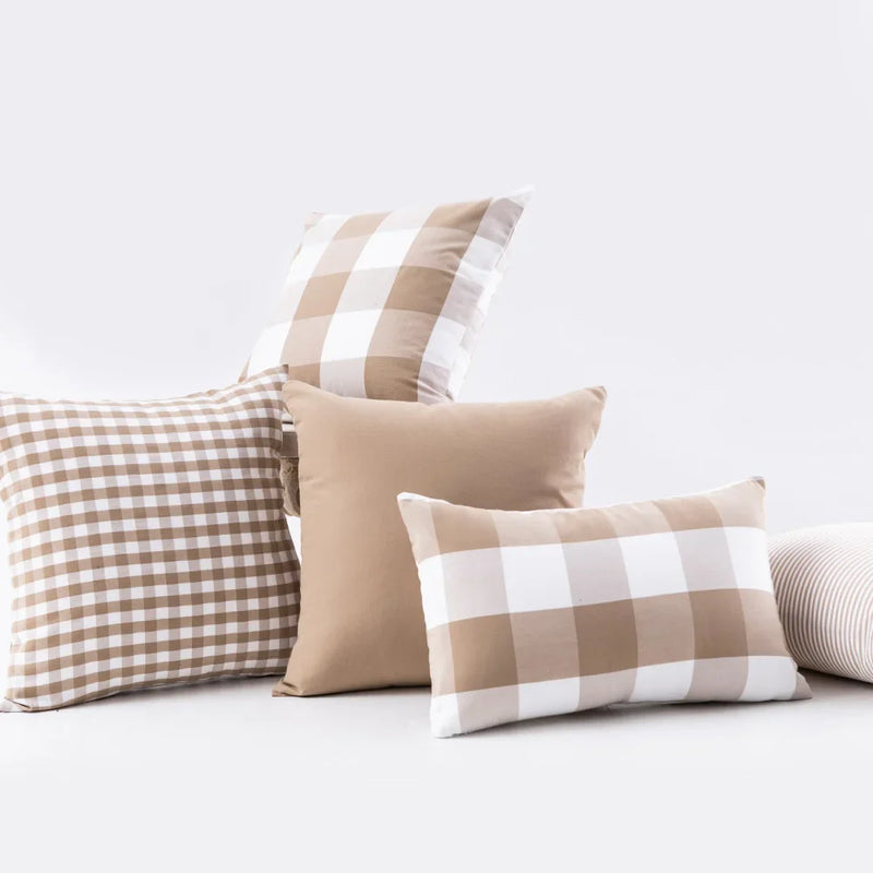 Axyaa Plaid Striped Pillow Covers - Decorative Cushion Cases for Home Sofa