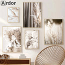 Axyaa Beige Bunny Tail Grass Pampas Reed Wall Art Print & Decor