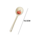 Cute Boba Ceramic Soup Spoon Set by Axyaa: Hand Painted Long Handle Kitchen Accessories