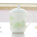Axyaa Green Orchid Bone  Beer Glass with Sling and Lid.