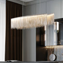Axyaa LED Tassel Pendant Chandelier: Modern Luxury Chain Lamp for Hotel Lobby & Living Room