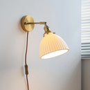 Axyaa Nordic LED Wall Sconce Ceramic Lampshade for Bedroom Living Room