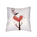 Axyaa Love Birds Red Tree Cushion Cover - Bedroom Decor Pillowcases