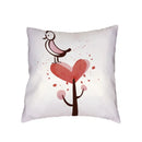 Axyaa Love Birds Red Tree Cushion Cover - Bedroom Decor Pillowcases