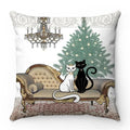 Axyaa Retro Black Cat Cartoon Anime Decorative Pillowcase for Sofa, Car, Bedroom