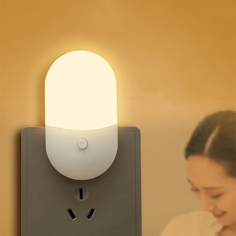 Axya Mini Night Light: Plug-In LED Lamp for Bedside, Baby Feeding, Living Room