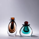 Axyaa Double Stained Glass Vase with Lid - Gradient Flower Vase & Terrarium