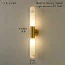 Axyaa Marble & Copper Wall Lamp for Modern Luxury Living Room & Bedroom.