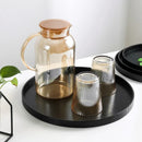 Axyaa Round Wooden Tray for Tea, Coffee, Desserts, and Snacks