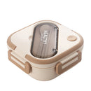 Axyaa Portable Bento Box with Cutlery for Adult Office Workers, Microwaveable Food Storage