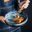 Axyaa Ceramic Plate Set - Hammered Deep & Frosted Shallow Bowl, Japanese Tableware