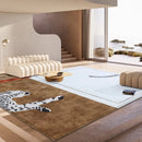Axyaa Leopard Print Plush Carpet: Luxe Bedroom & Living Room Decor Rug