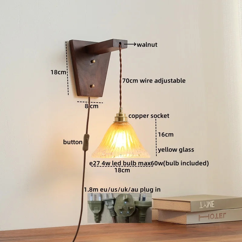 Axyaa Modern LED Glass Wall Sconce Nordic Stair Light Fixture