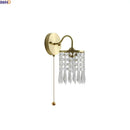 Axyaa Brass LED Crystal Wall Lights for Living Room Bedroom Decor