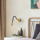 Axyaa Modern Copper Wall Lamp LED for Bedroom Study, Bedside Reading Light