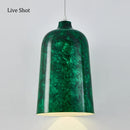 Axyaa Wabi Sabi Retro Green Pendant Lamp for Coffee Shop, Nordic Art Style E27 Handmade Metal Droplight
