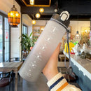 Axyaa 1L Portable Gym Water Bottle with Straw - Kawaii Design for Fitness & Travel